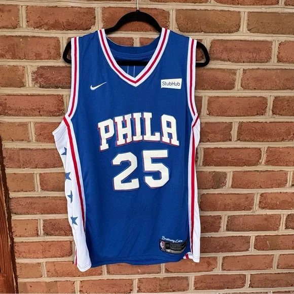 Red white and blue Philadelphia 76ers NBA Jersey. Ben Simmons. Nike - Picture 9 of 11